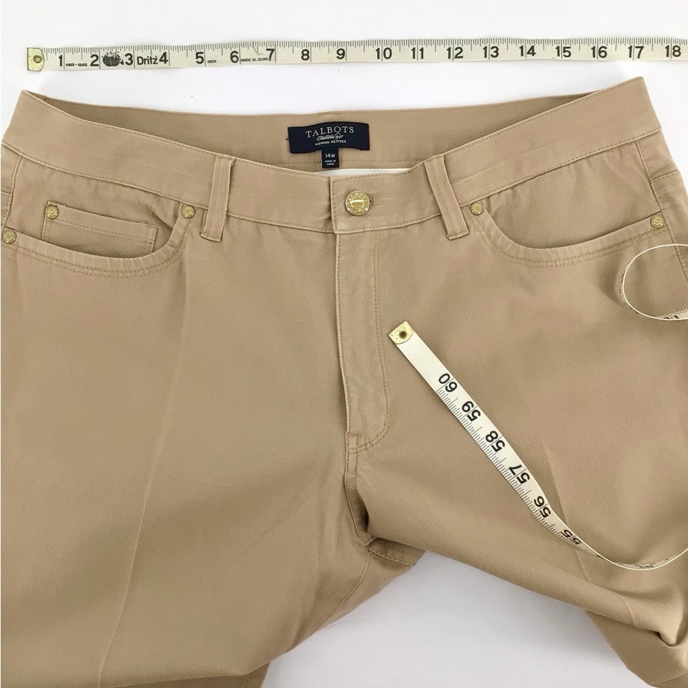 Talbots Established 1947 Women's Petites Khaki Cotton Spandex Pants Size 14W - Picture 4 of 12